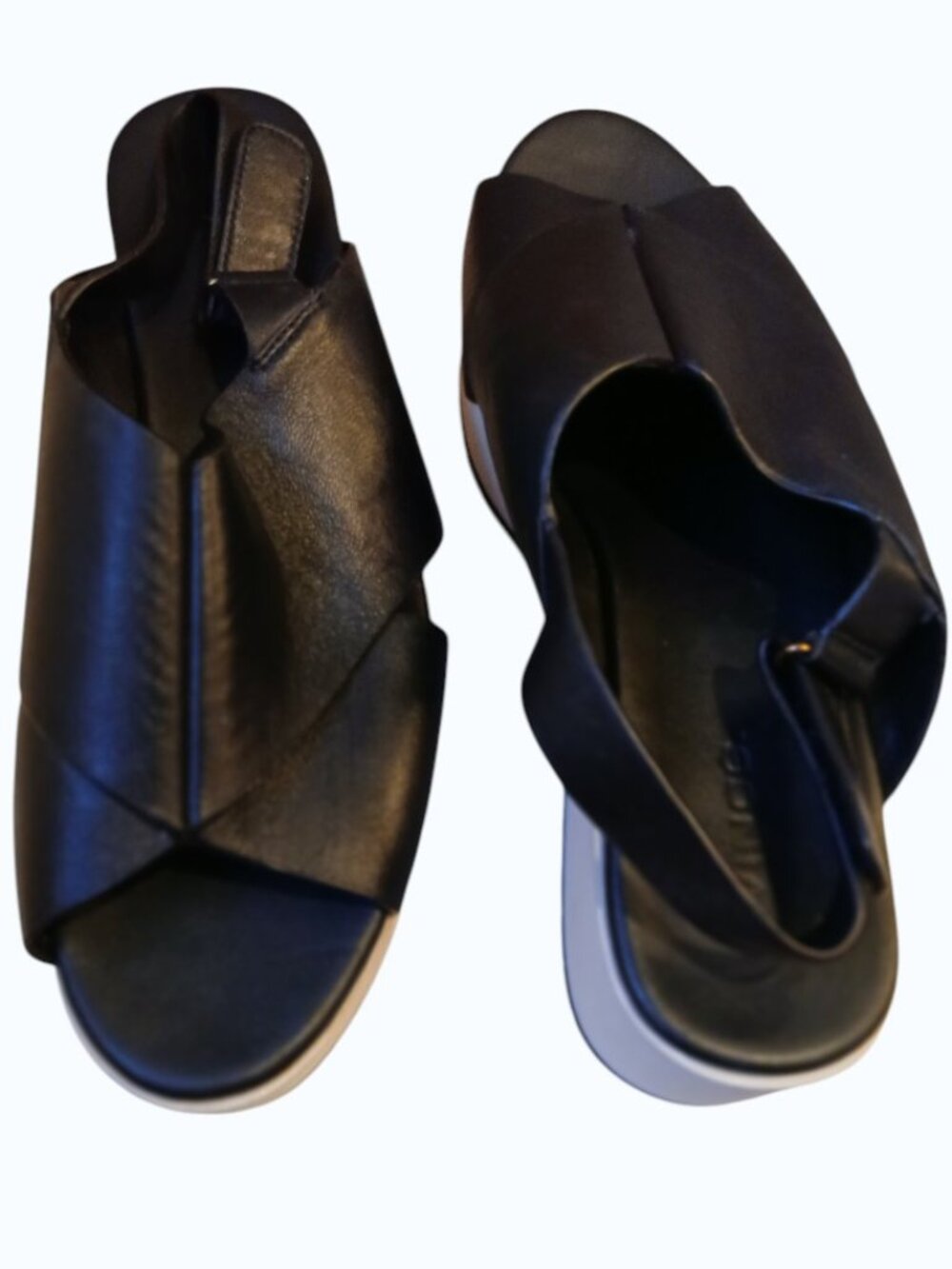 VINCE Jenaya Black Leather Sport Platform Sandals - Picture 6 of 15